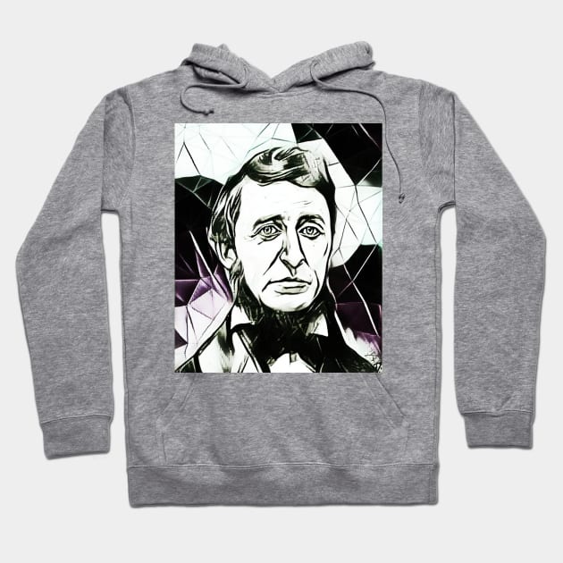 Henry David Thoreau Black and White Portrait | Henry David Thoreau Artwork 4 Hoodie by JustLit